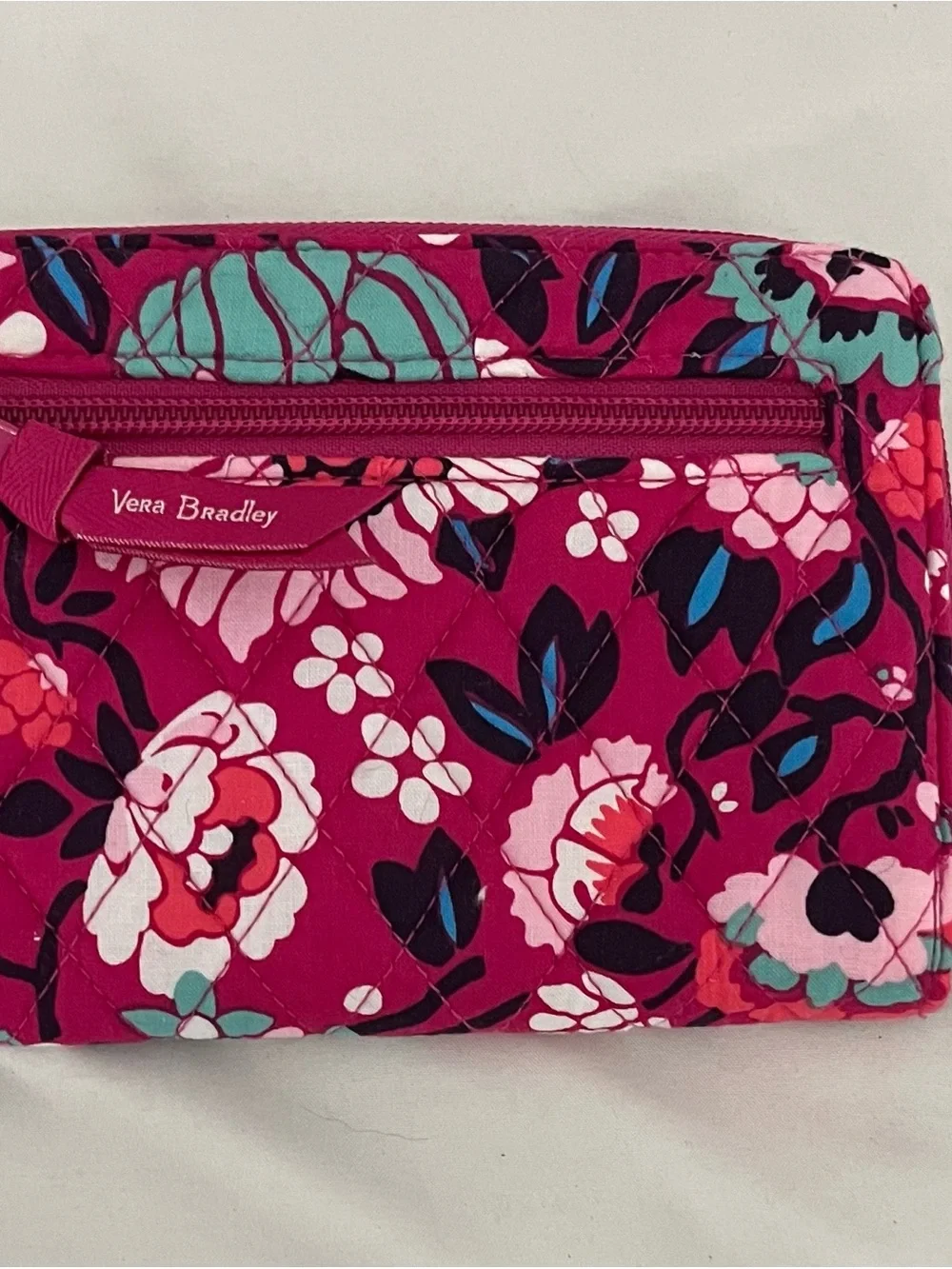 Vera Bradley Pink Floral Quilted Crossbody Bag with wallet, pill holder ,and ID